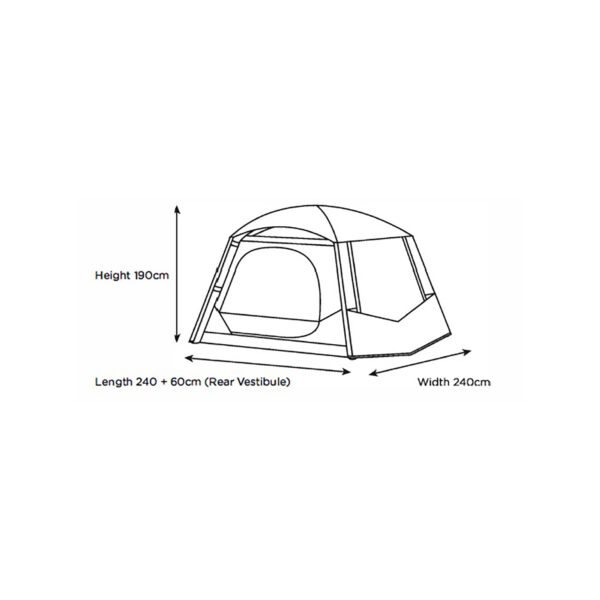 Line drawing of a tent