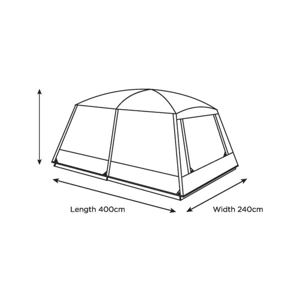 Line drawing of a tent