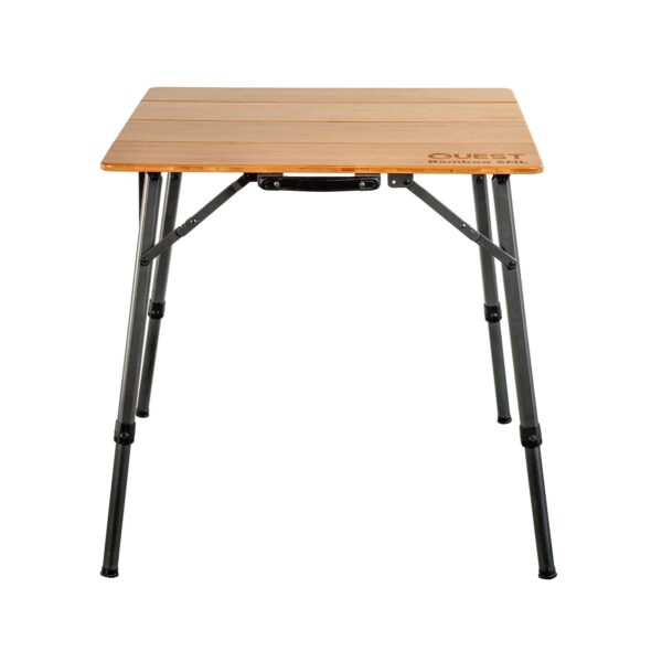 Camping table with wooden top