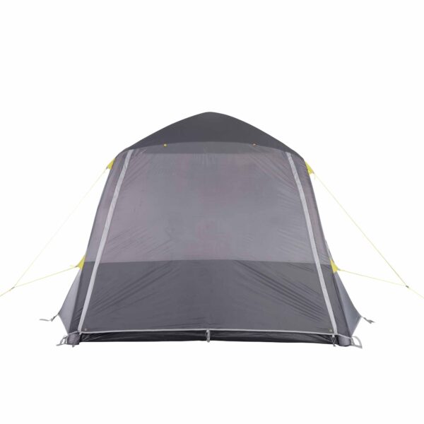 A tent with fly sheet down