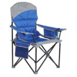 A camping chair with cooler